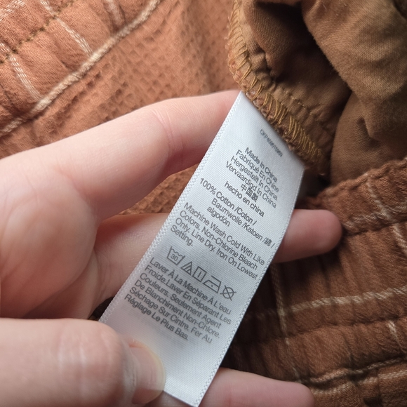 Madewell Waffleback‎ Pull-On High-Rise Tapered Pants Windowpane Brown Size S - Picture 12 of 14